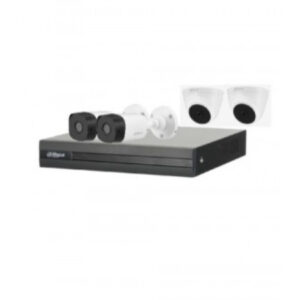 DAHUA KIT DE VIGILANCIA DH-KIT/XVR1B04/2-B1A21/2-T1A21 DE 2 CÁMARAS BULLET Y 2 CÁMARAS DOMO CCTV Y 4 CANALES, CON GRABADORA