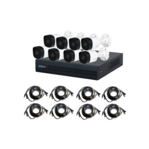 DAHUA KIT DE VIGILANCIA DH-XVR1B08-I DE 8 CÁMARAS CCTV BULLET Y 8 CANALES, CON GRABADORA